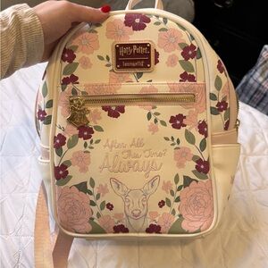 Loungefly Harry Potter Floral Backpack - Cream, Pink, and Green